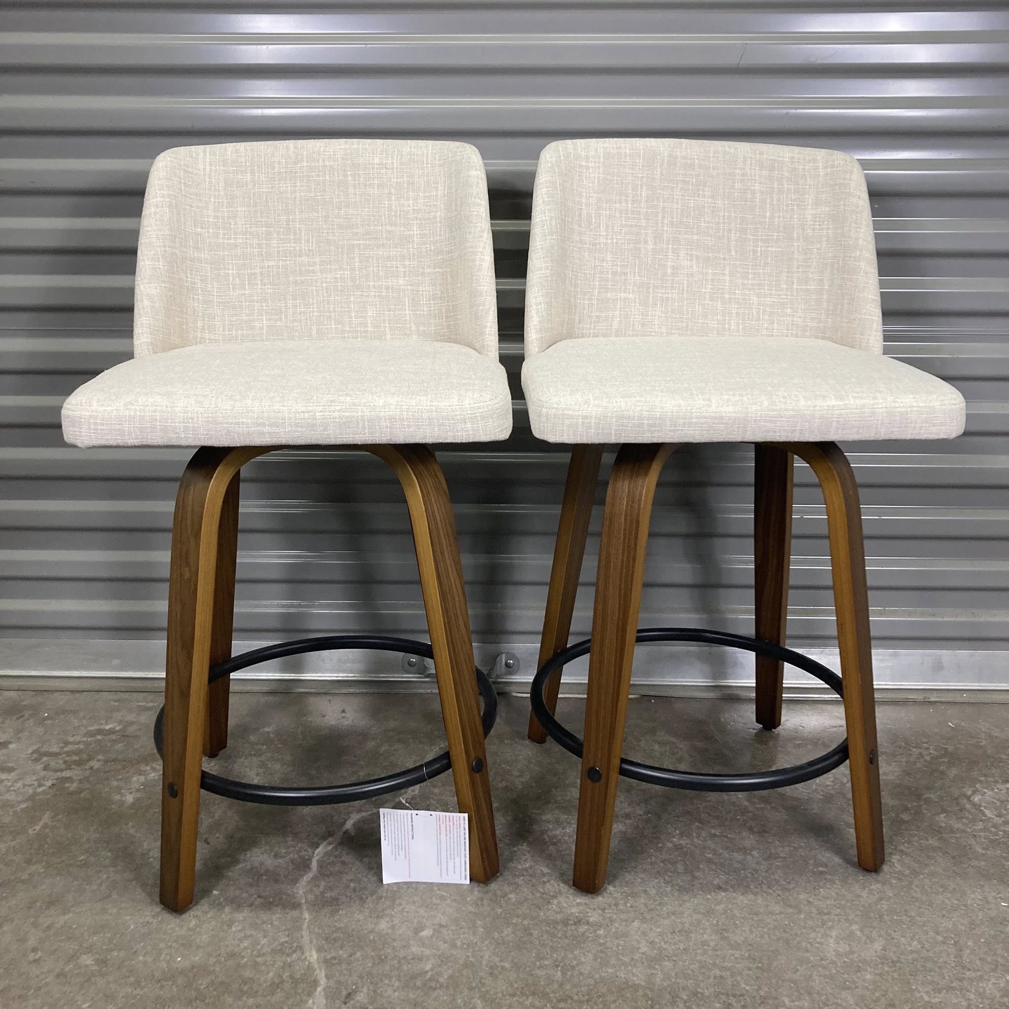 Cream Counter Stool Mid Century Modern