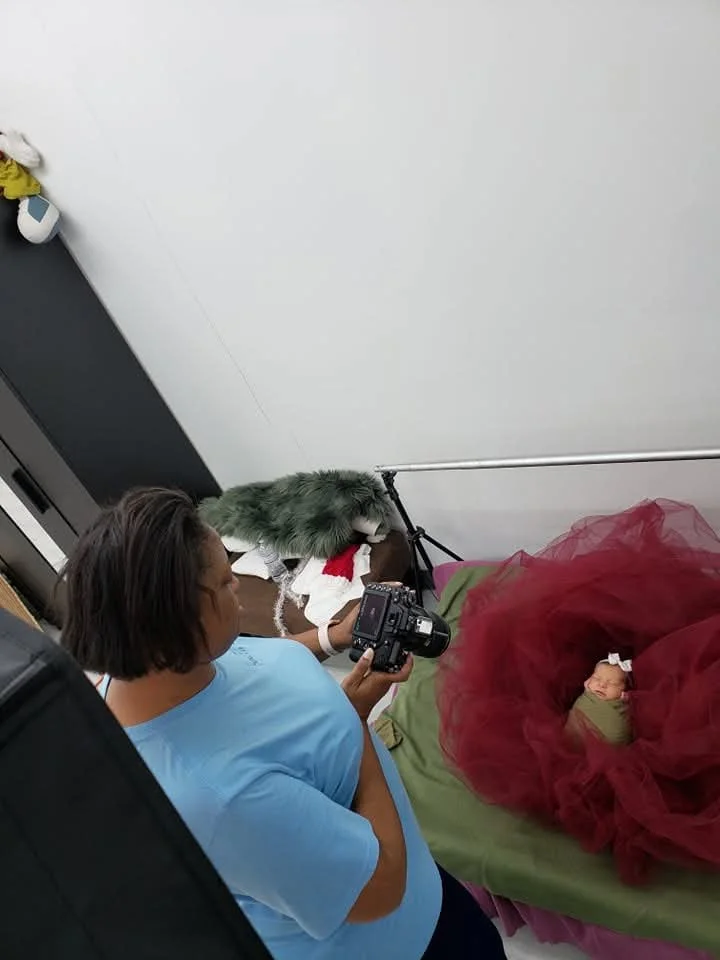 Behind the scenes of a newborn photography session in studio by PDJ Photography