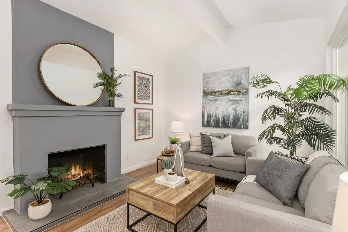 El Cajon remodel living room with fireplace
