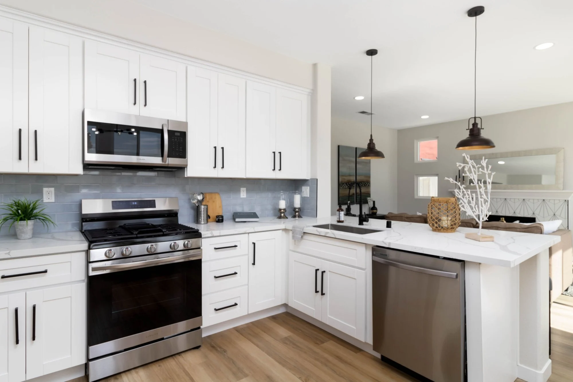 Chula Vista remodel kitchen range and peninsula