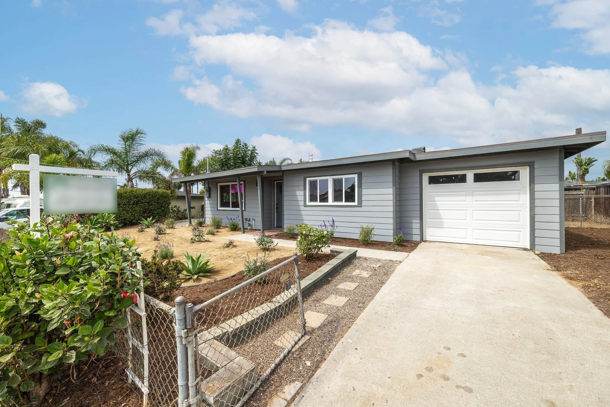 Oceanside remodel exterior and driveway