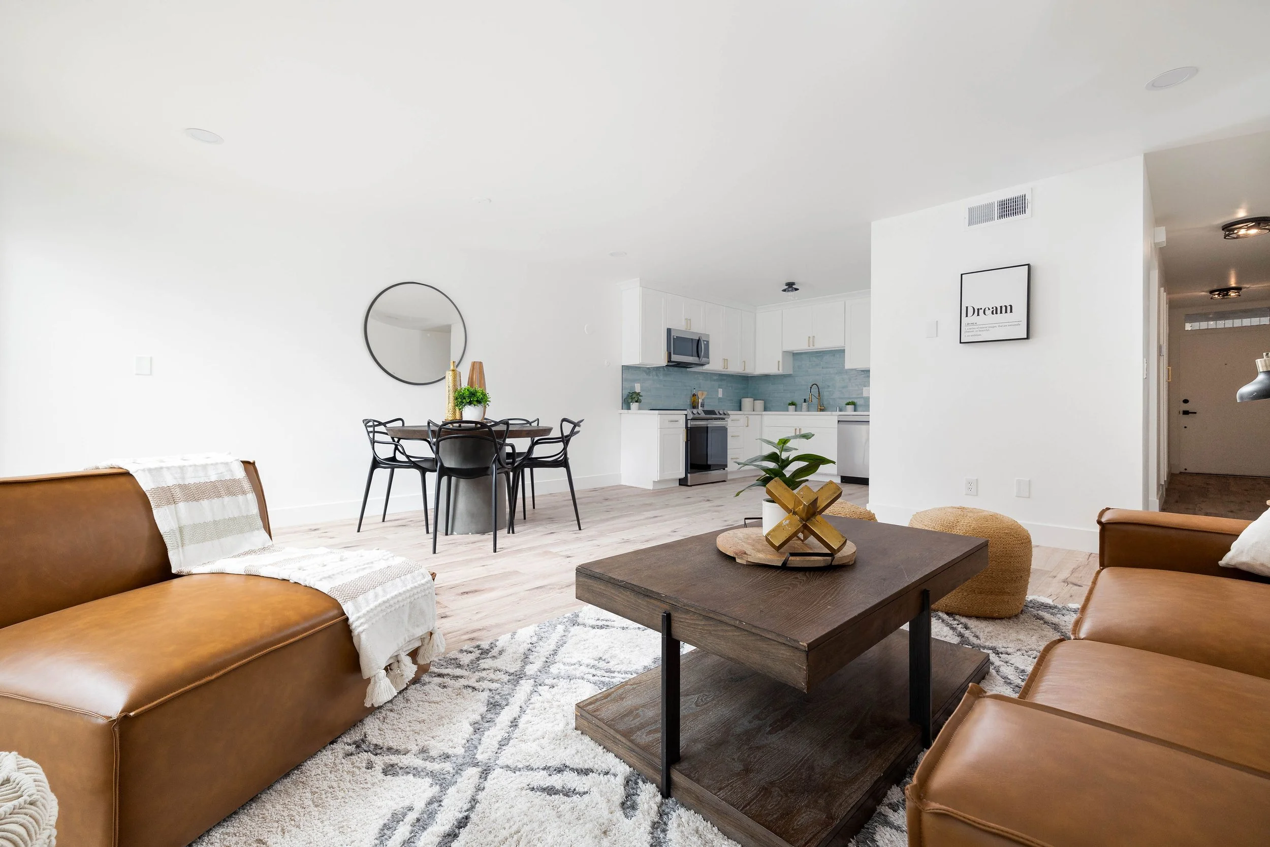 San Diego Condo Living Room looking into Kitchen