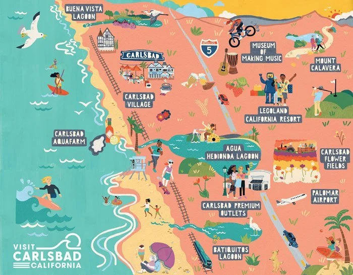 Graphic map of Carlsbad Village