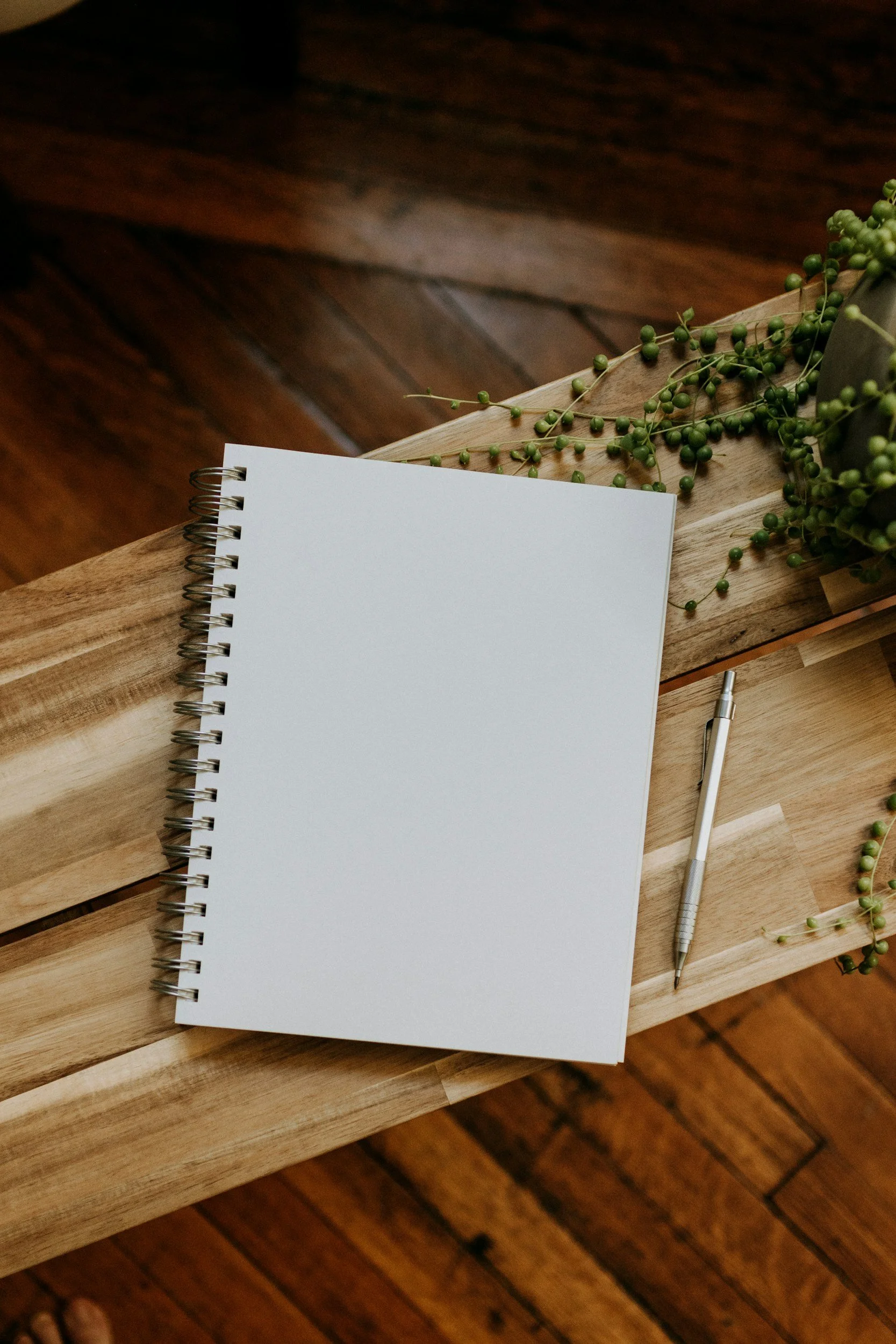 notebook with pen