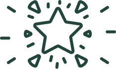 Drawing of an outline star with lines.