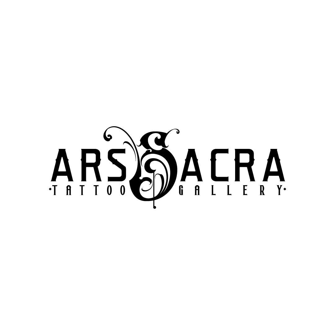 Logo for Armados Tattoo Gallery in black and white with stylized decorative lettering.