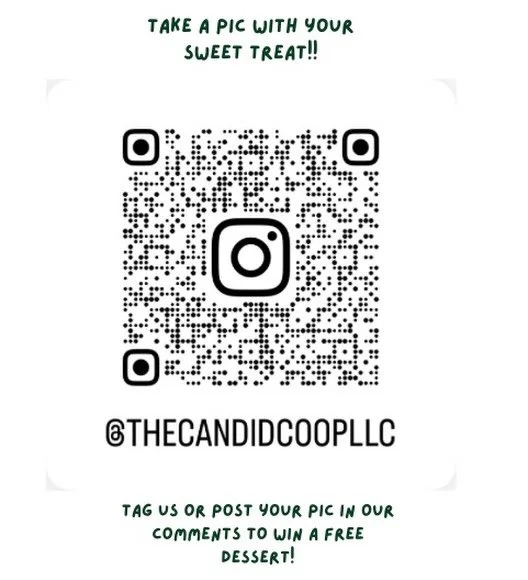 If you find this sticker on your baked good feel free to take a pic with OR of your treat and post it here in this comment section or tag us in your post to get a free dessert from us at any future markets or events you see us at! 

How it works:
if 