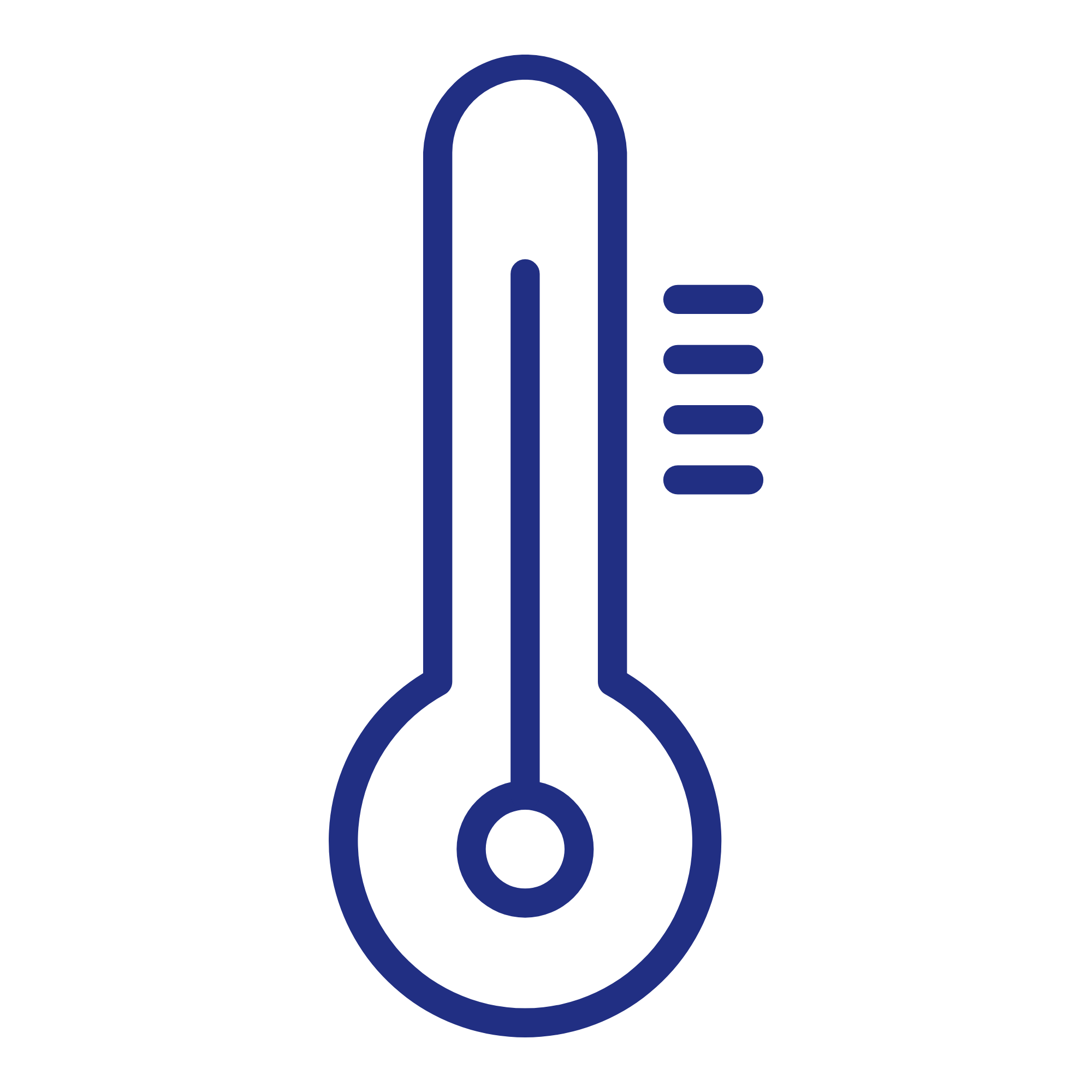 A digital illustration of a thermometer, symbolizing temperature.