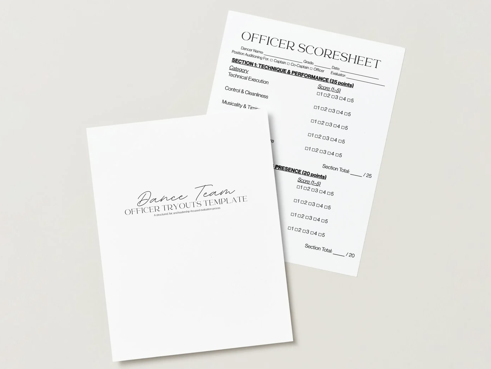 Officer Tryout Template