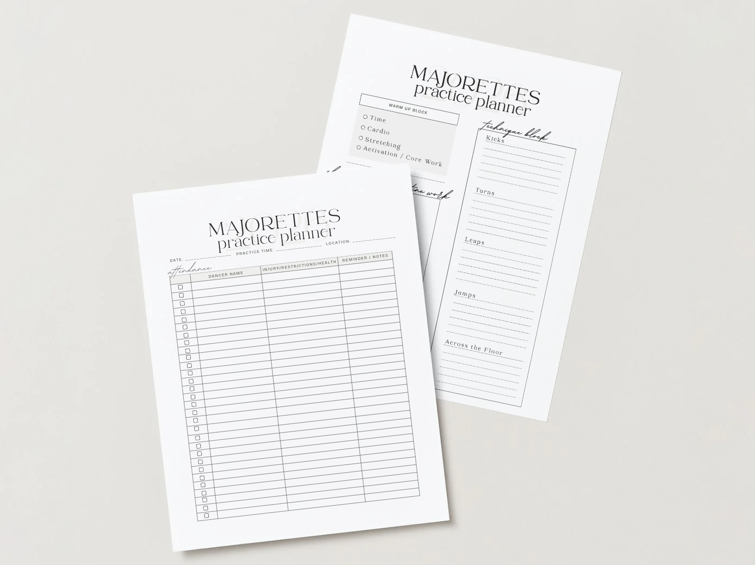 Dance Team Practice Planner