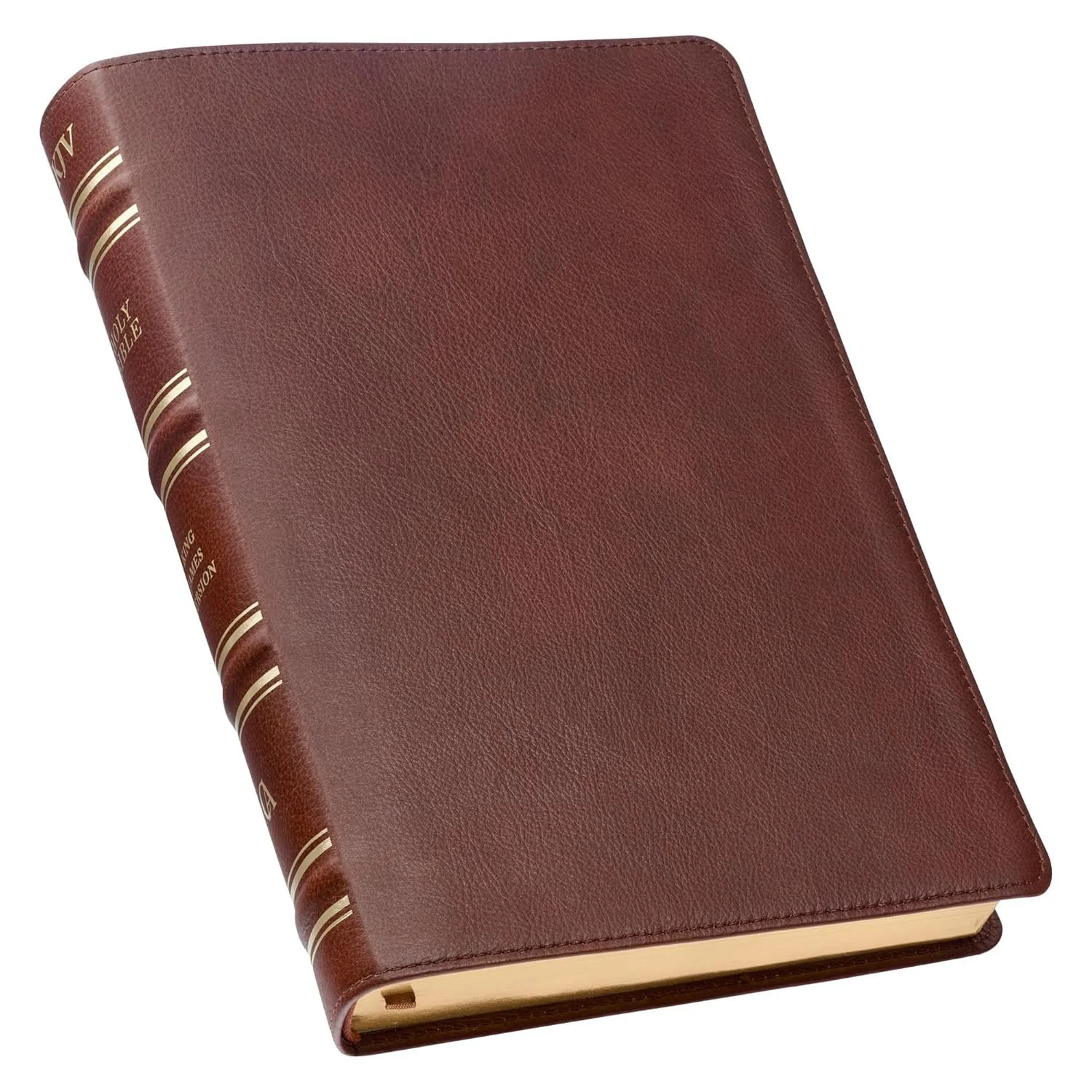 KJV Saddle Tan Full Grain Leather Bible-Giant Print
