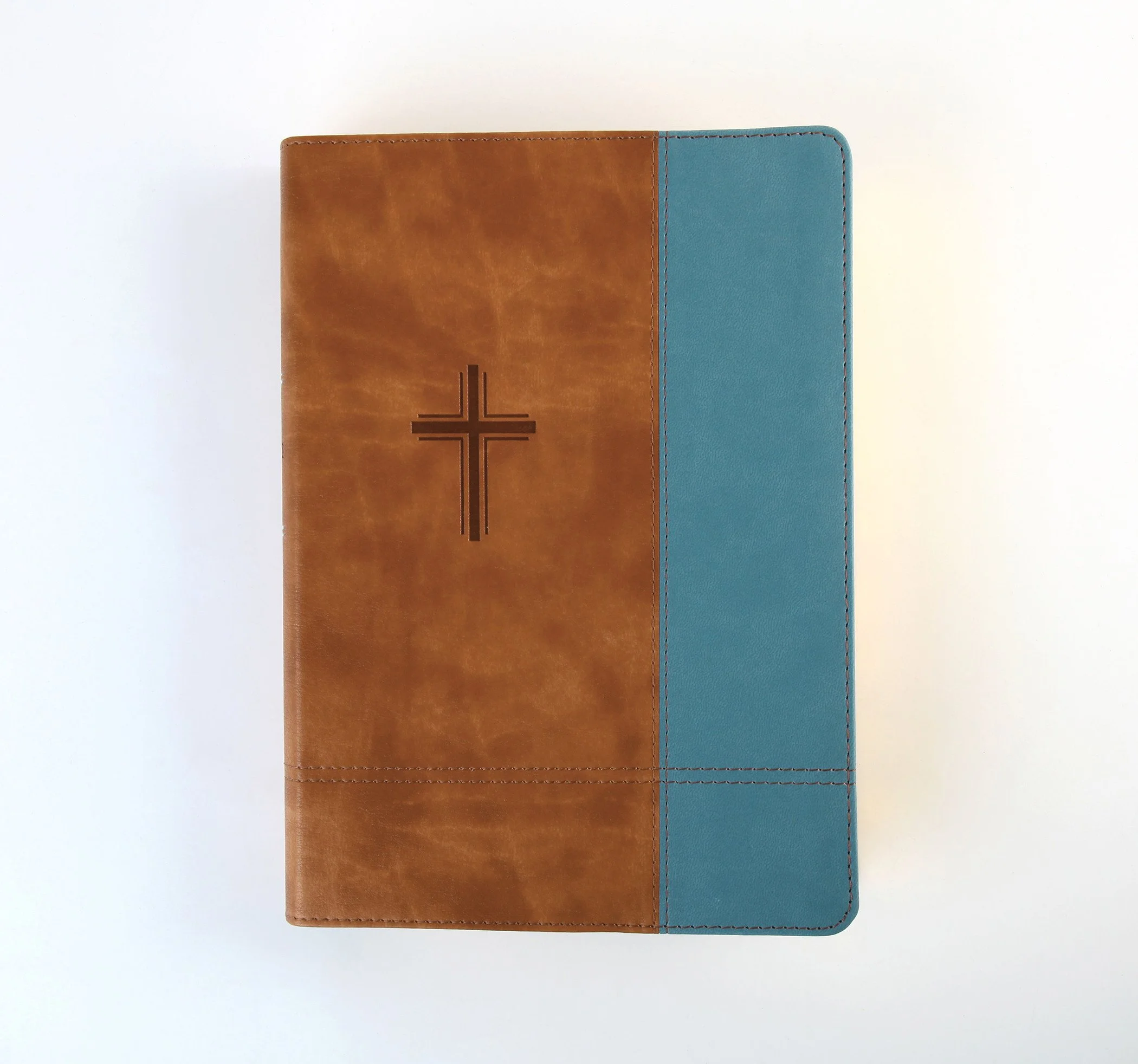 Barbour Simplified Large Print  KJV Bible Rust & Stone Cross