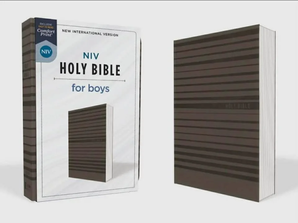 NIV Bible For Boys Soft Touch edition, Leathersoft Gray