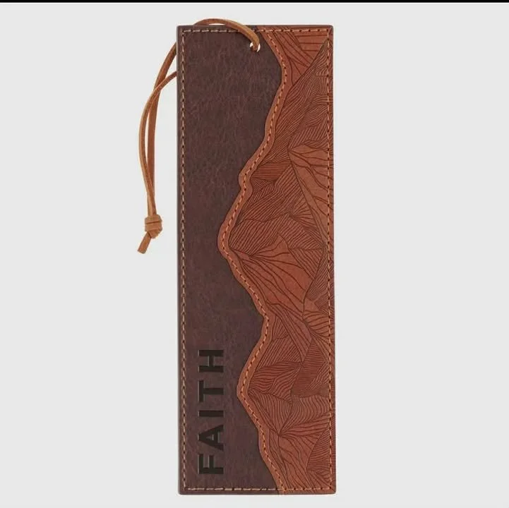 Matt. 17:20 Faux Leather Brown Bookmark