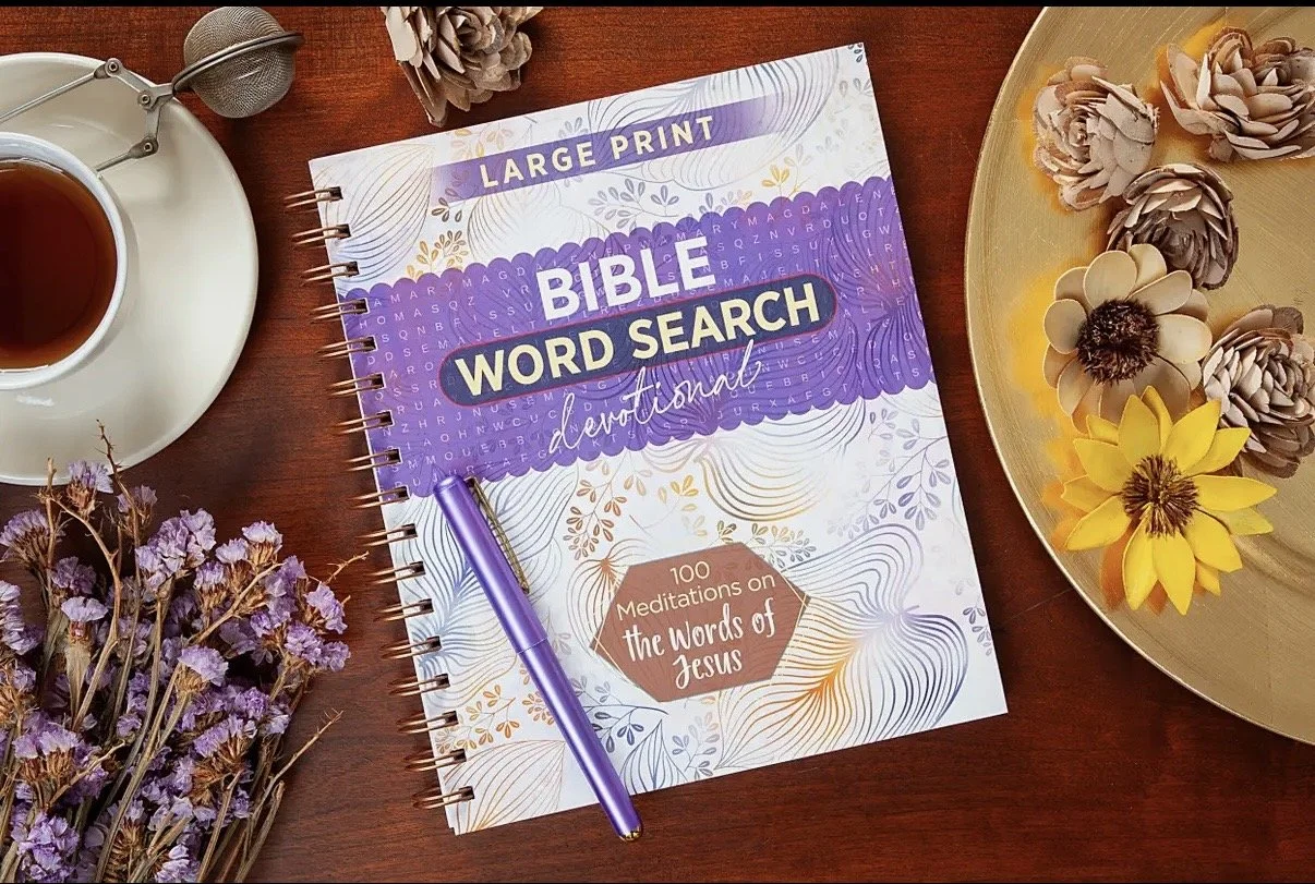 Bible Word Search Devotional~Large Print (100 Meditations On The Word Of Jesus)