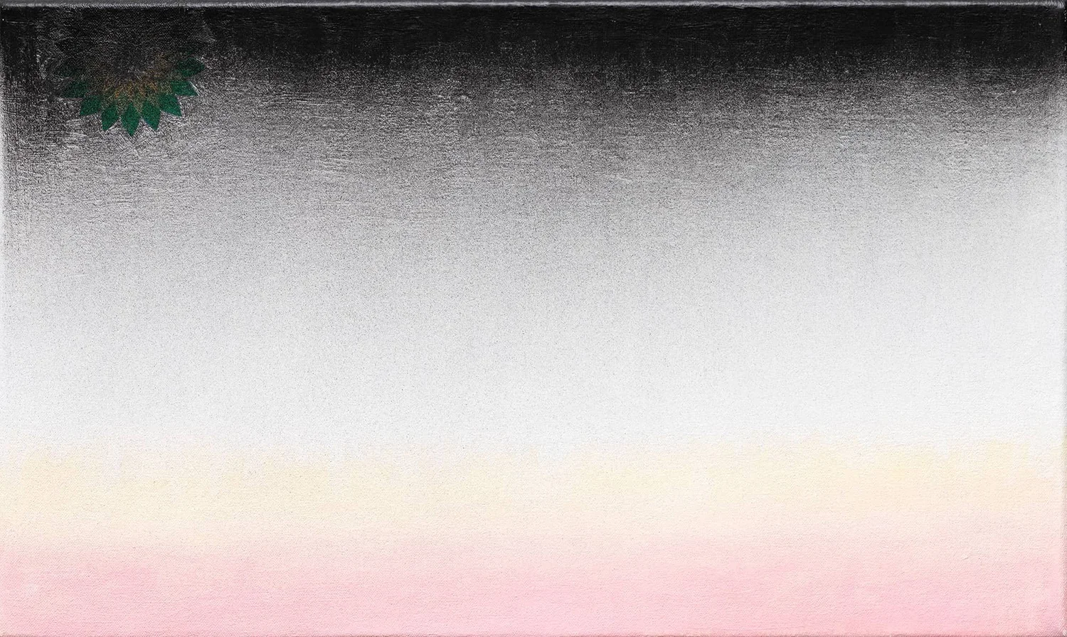BLACK SUN WHITE SKY, oil on canvas, 12 x 20"