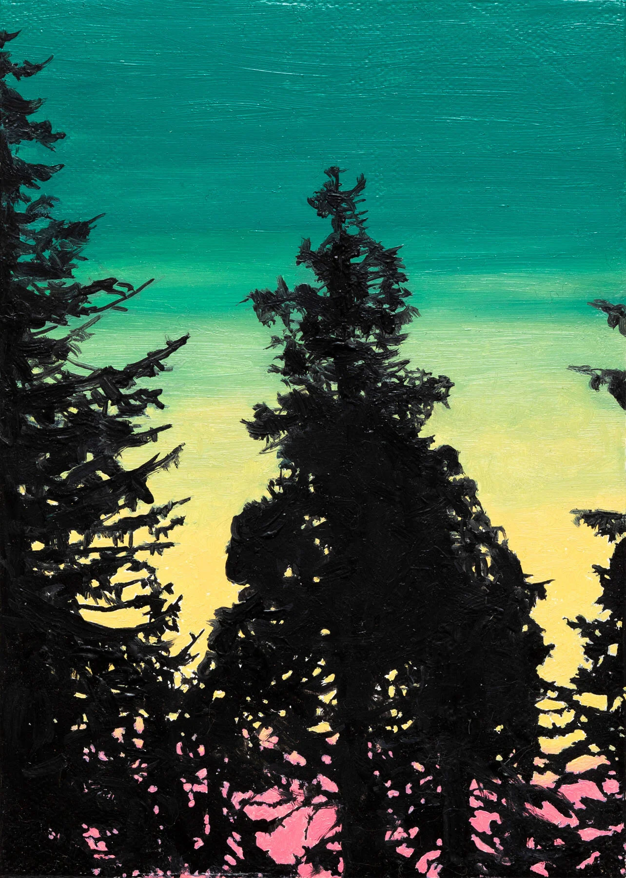 ENTRANCE TREE (EXIT FANTASTIC MEMORY), oil on canvas, 7 x 5"