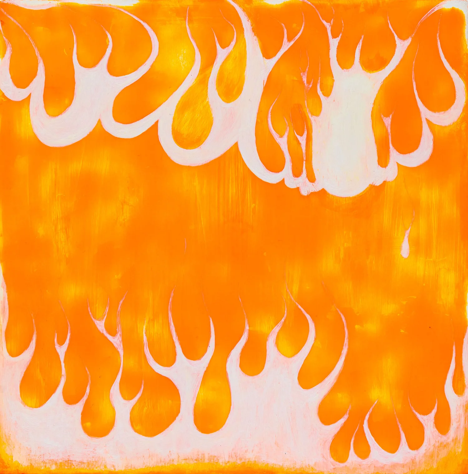 FIRE LINES, acrylic on panel, 8 x 8"