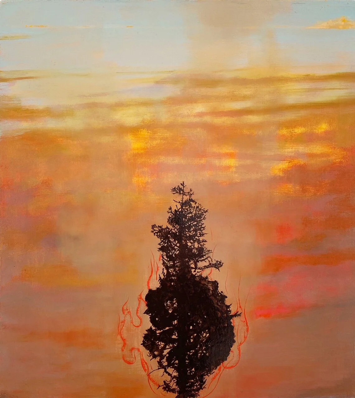 RED LIGHT, oil on canvas, 22 x 20"