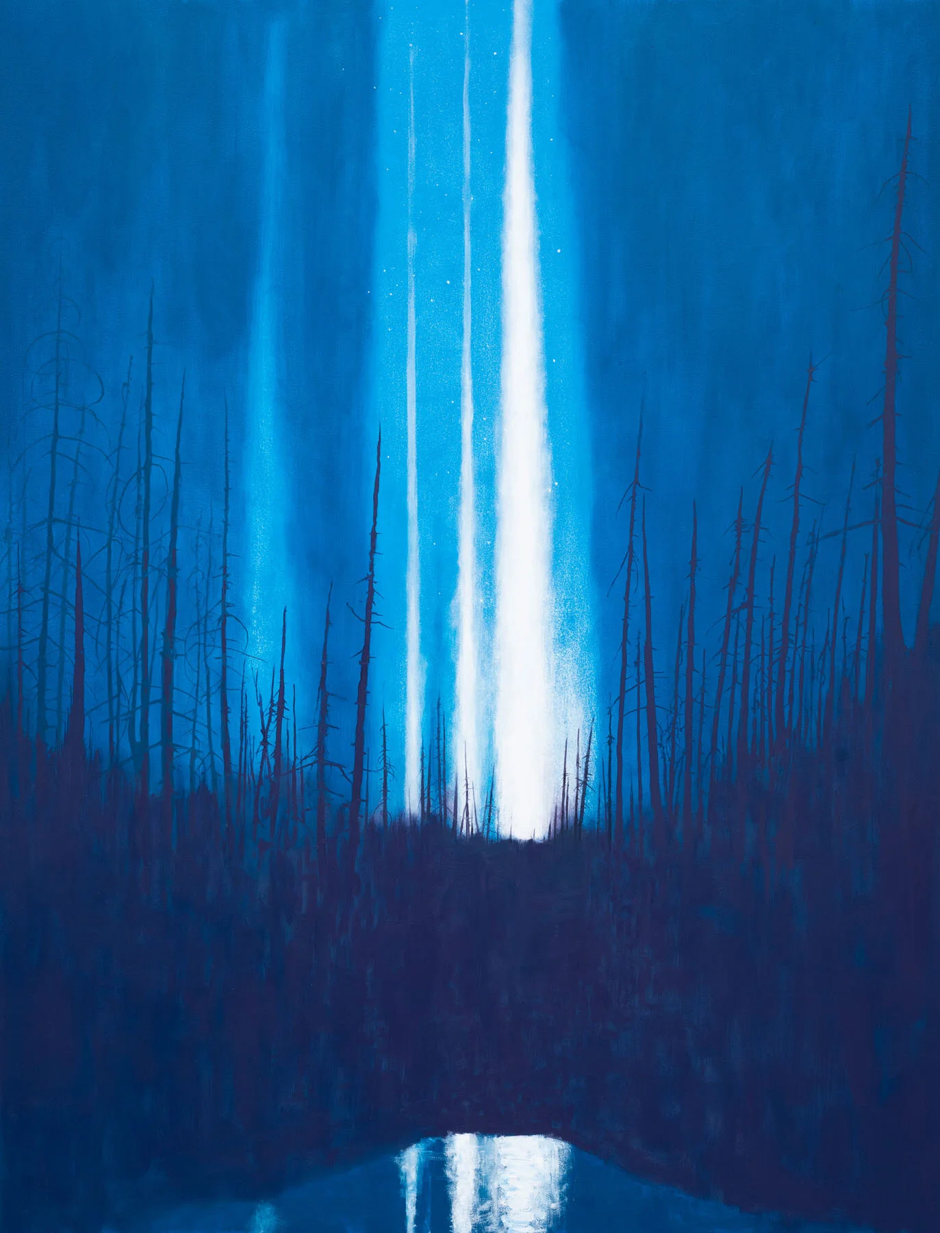 REFLECTION (SKY WATCHER), oil on panel, 34 x 26"