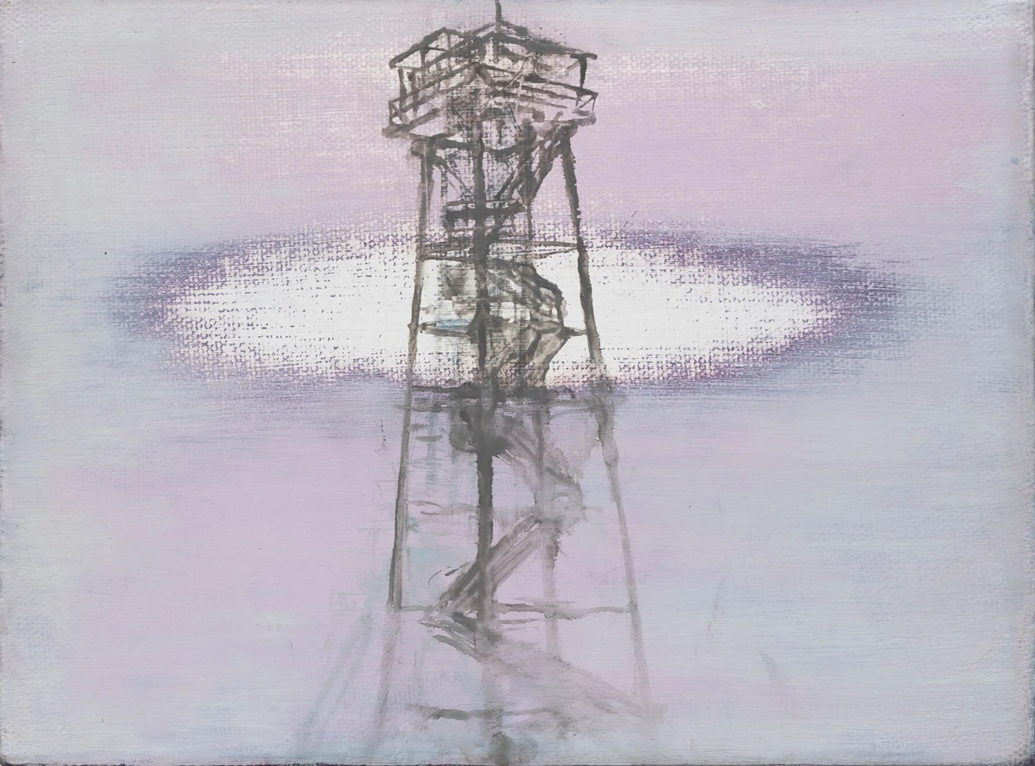 TOWER, oil on canvas, 6 x 8"