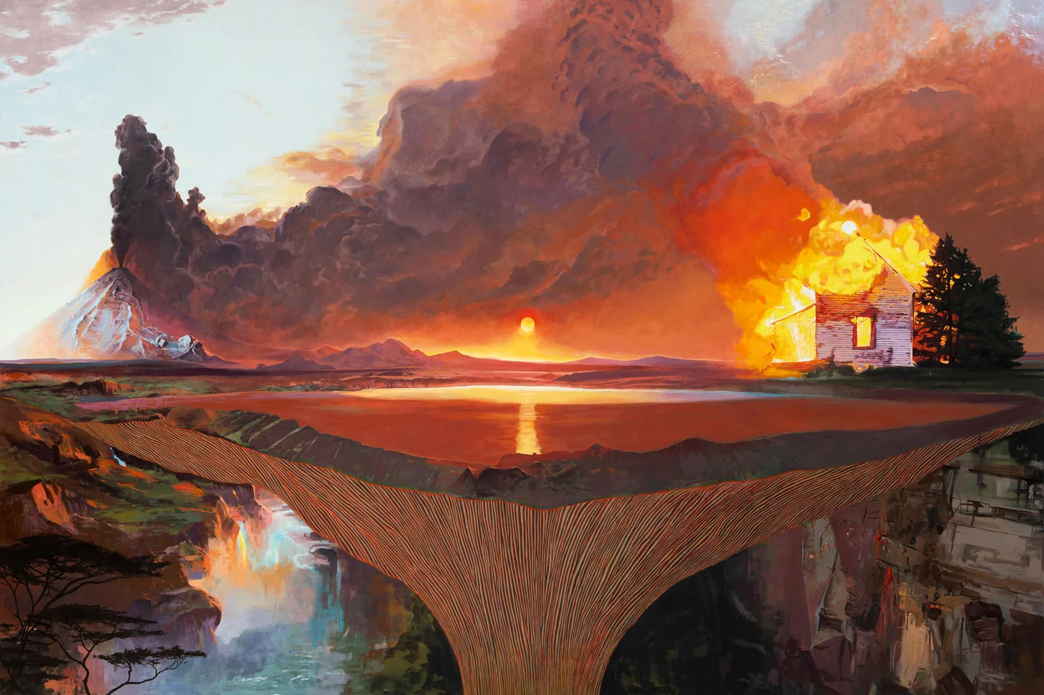 BURNING DOWN OUR HOUSE, oil on canvas, 72 x 108"