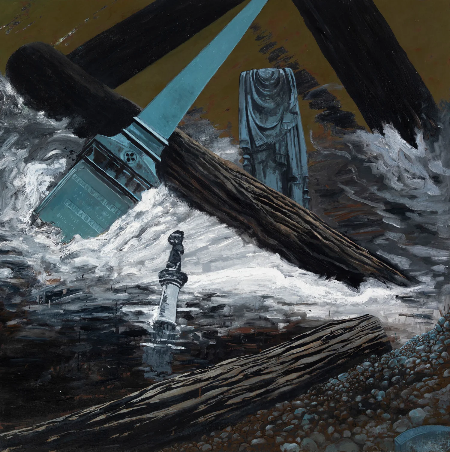 MONUMENTS, oil on canvas, 60 x 60"
