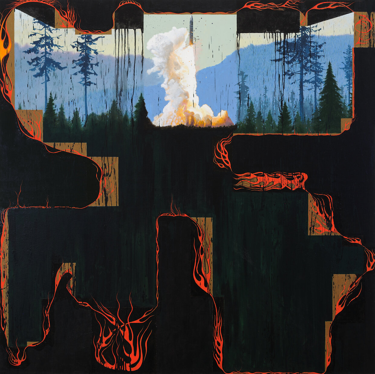THUNDERBIRD, oil on canvas, 48 x 48"