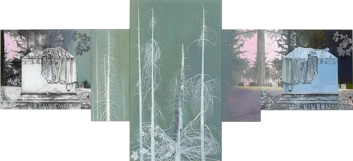 BOOKENDS, oil on canvas, 84 x 185"