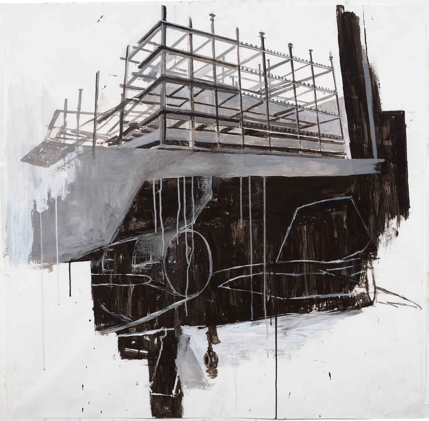 ARUSHA NEW YORK, mixed on paper, 48 x 65"