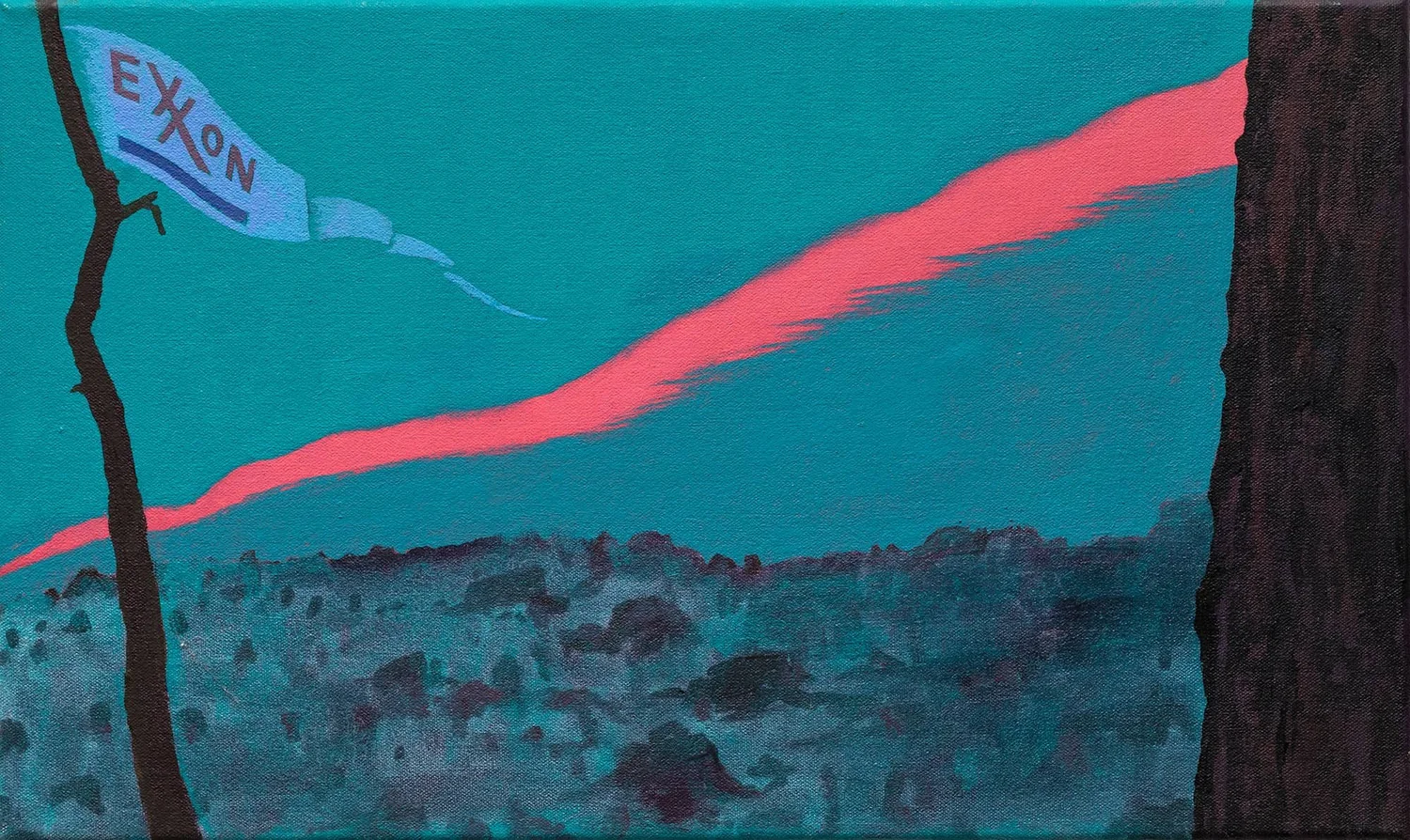 EXXON, oil on canvas, 12 x 20"
