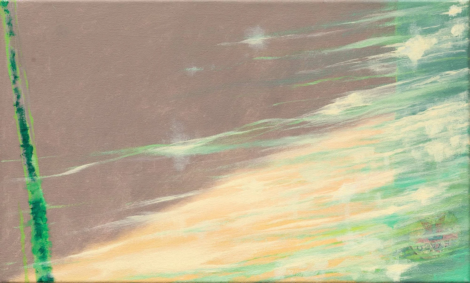 UNDER WATER (TEXACO), oil on canvas, 12x20"