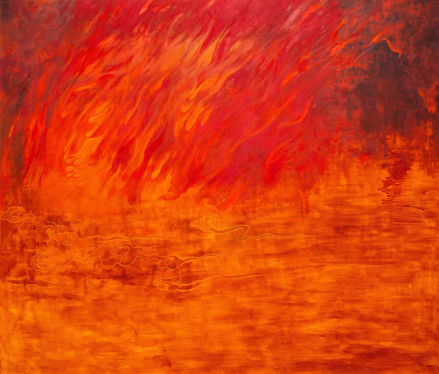 RING OF FIRE, oil on canvas, 68 x 80"