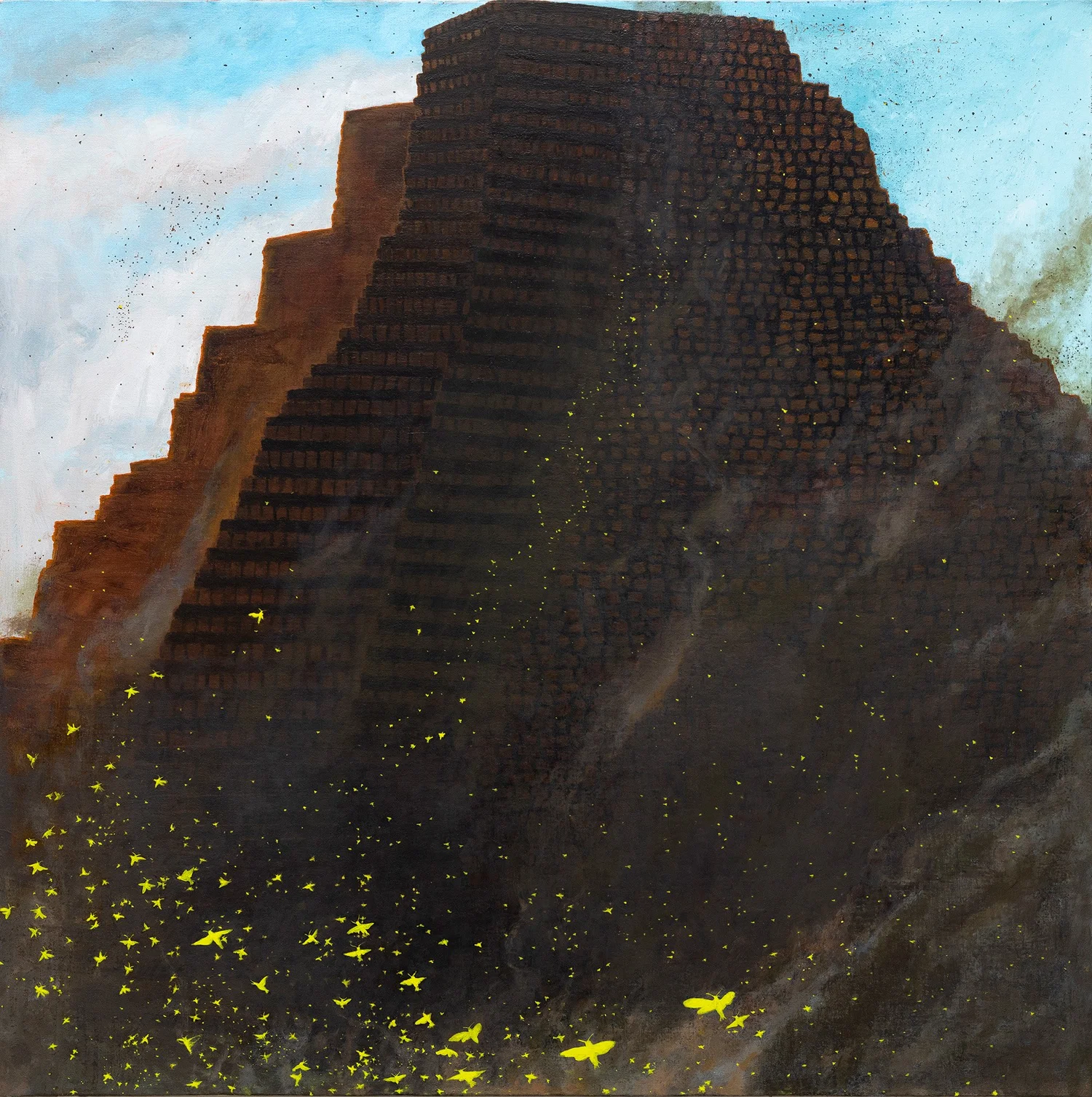 TEMPLE, oil on canvas, 36 x 36"