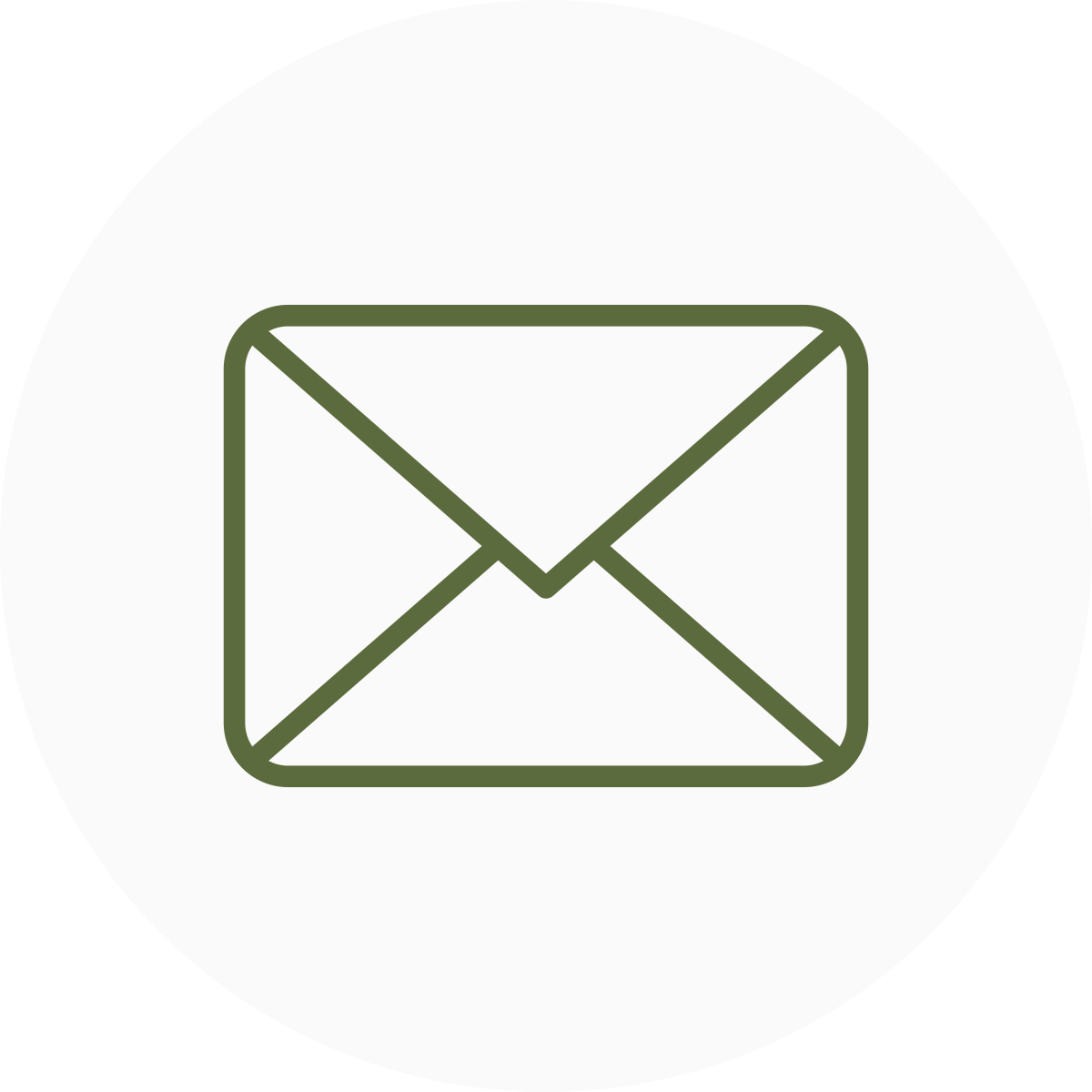 Outline icon of an envelope representing email or messaging.