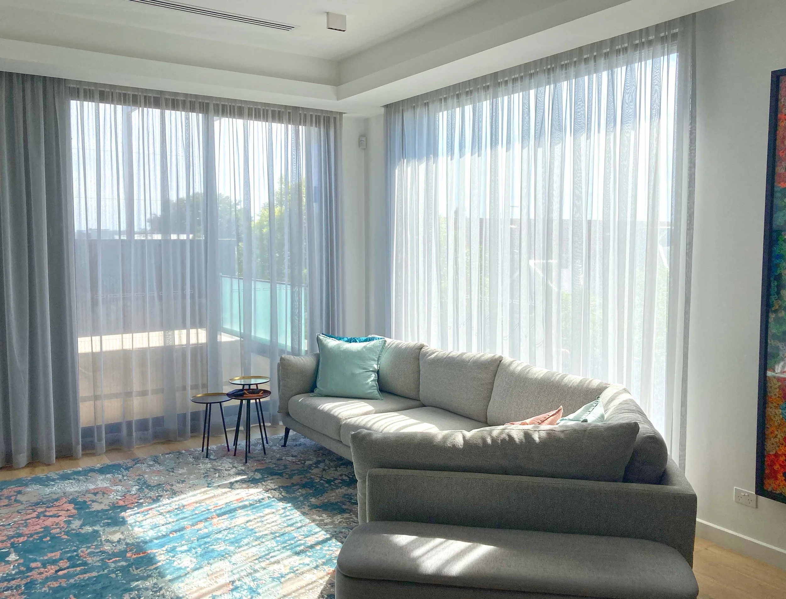 Sheer curtains by Nicholls Interiors for this home in Malvern.