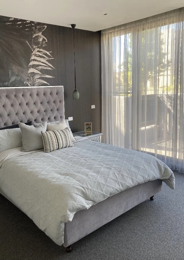 Sheer curtains by Nicholls Interiors for this home in Malvern.