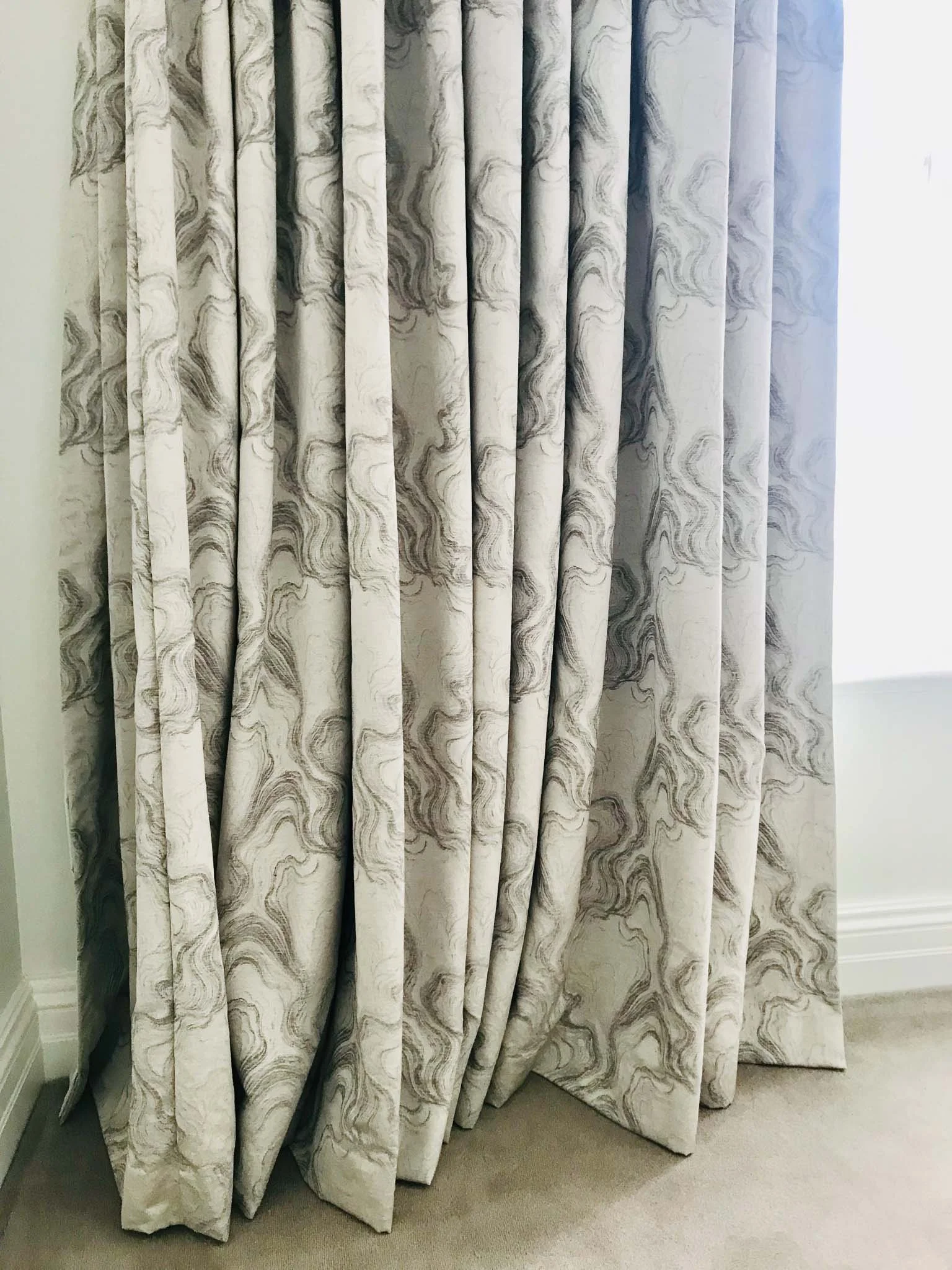 Marco Marble blockout blinds at Nicholls Interiors