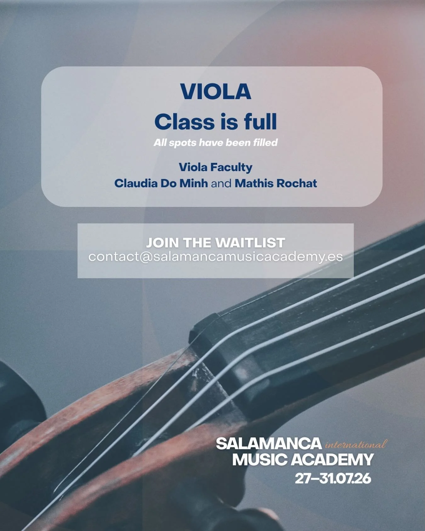 ⚠️ Plazas de viola agotadas!

👉 Cont&aacute;ctanos para apuntarte en la lista de espera.