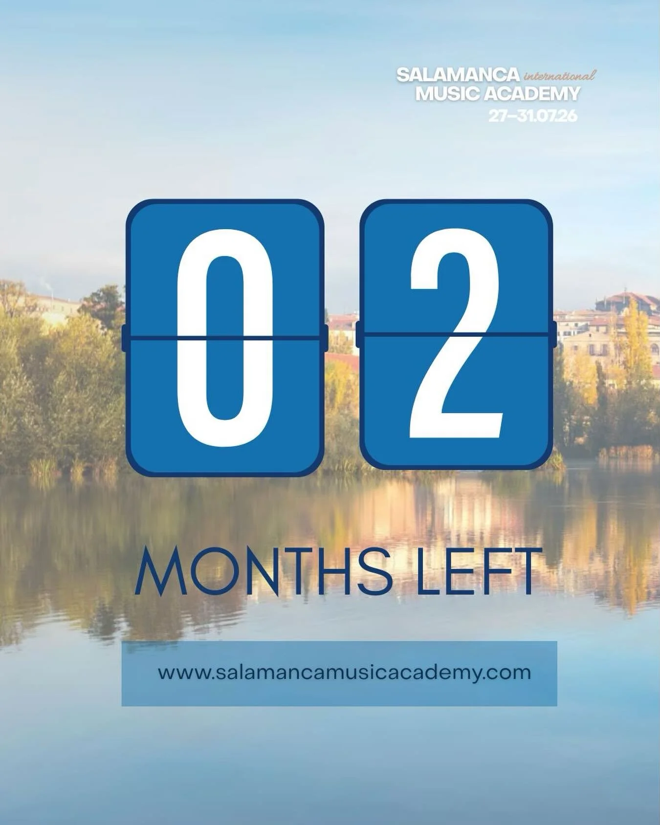 🎻 Only 2 months to go.

In just a few weeks, Salamanca International Music Academy will bring together students and faculty from around the world for five days of music, chamber music and concerts in the heart of Salamanca.

Applications still open.