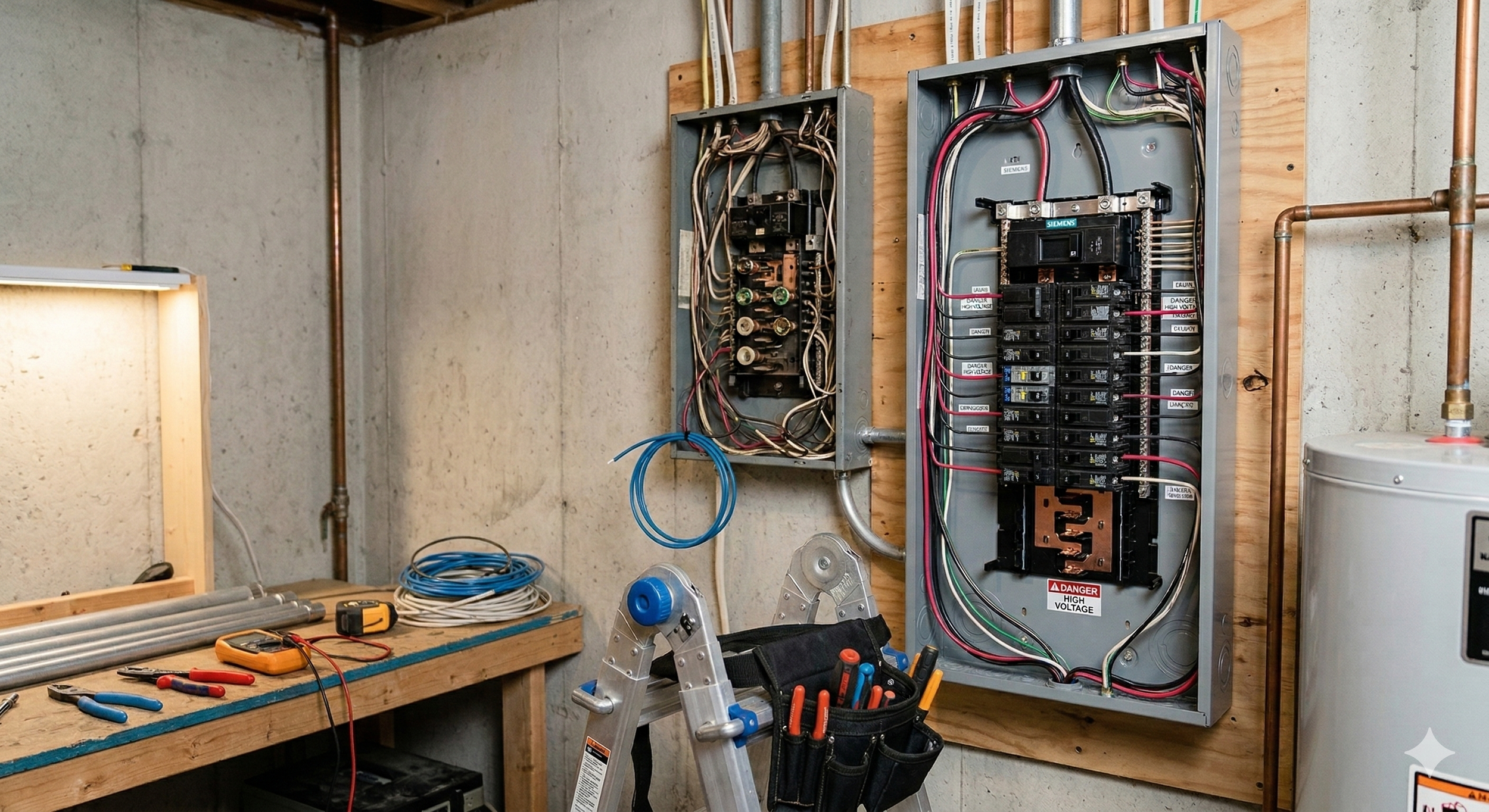 Electrical panel upgrade installation in Southern California home