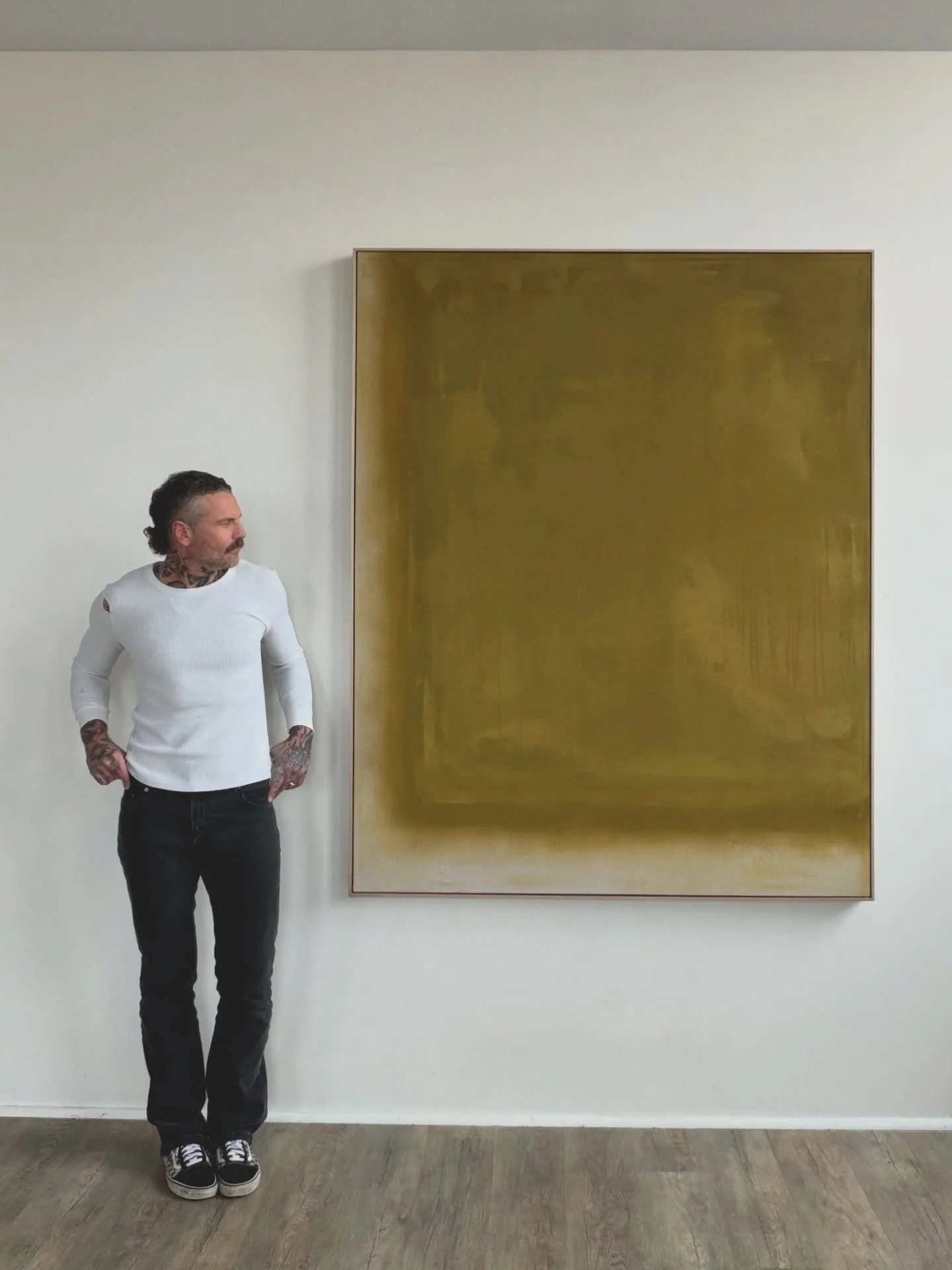 FOR SALE. 72&rdquo;x58&rdquo;x2.5&rdquo; acrylic on raw canvas. White oak floating frame. Local delivery and hanging service available upon request. DM for pricing details 🙂