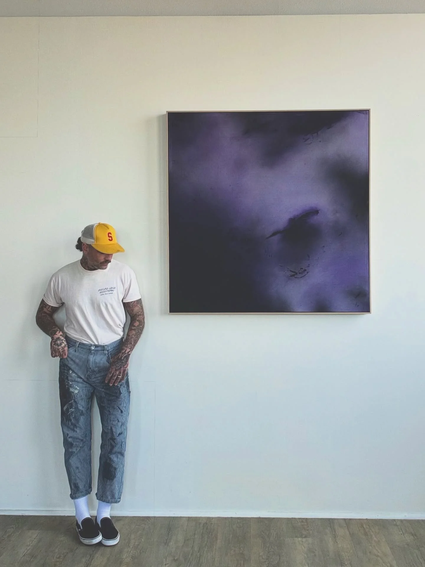 SOLD. 48&rdquo;x48&rdquo;x2.5&rdquo; acrylic on raw canvas. White oak floating frame included. Local delivery and hanging services available. DM for purchase details.