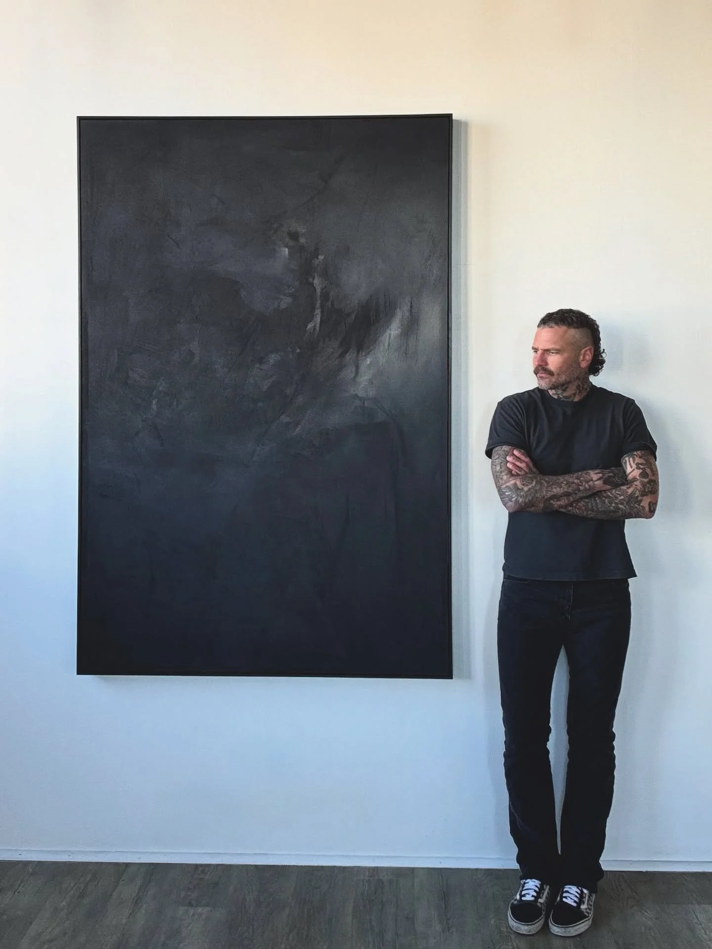 SOLD COMMISSION. 72&rdquo;x48&rdquo;x2.5&rdquo; acrylic on raw canvas. Ebonized oak floating frame. Taking inquiries for custom pieces beginning of February. DM for details.