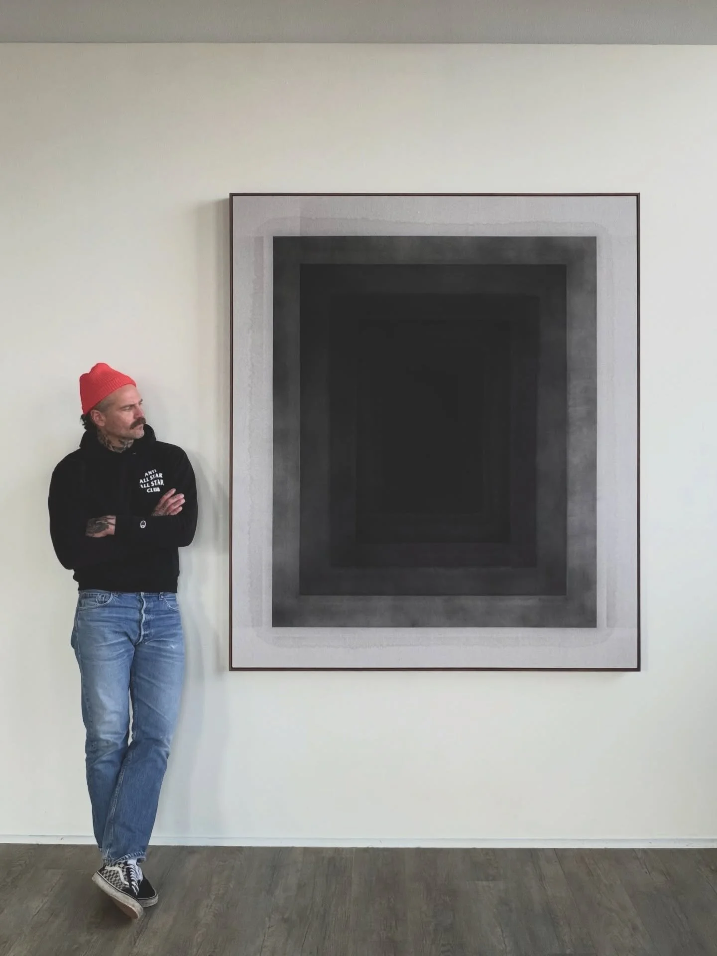 FOR SALE. 70&rdquo;x60&rdquo;x2.5&rdquo; acrylic ink on raw canvas. Stained white oak floating frame. Local delivery and install available. DM for pricing and availability details. Thank you all for your continued support 🙏🏼