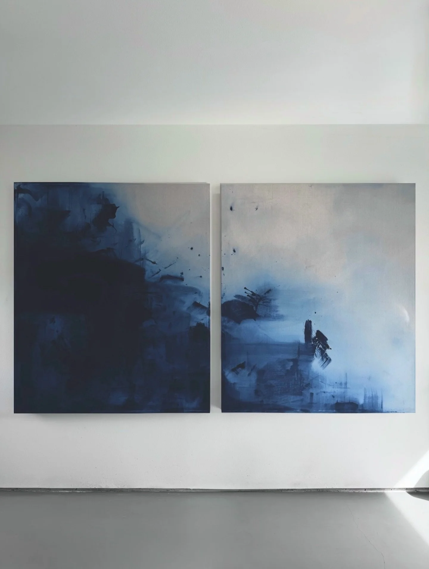 SOLD COMMISSION. Diptych: 2 @ 66&rdquo;x56&rdquo;x2.5&rdquo; acrylic on raw canvas. Taking new inquiries for end of April&mdash; Shoot me a DM or visit my website www.jasongillihan.com to get in touch!