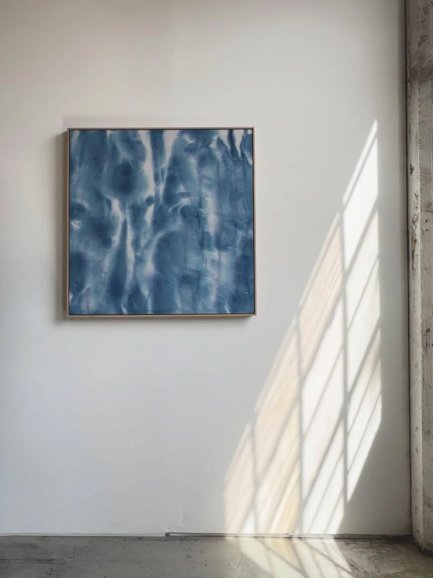 RAFFLE PRIZE!! 36&rdquo;x36&rdquo;x2.5&rdquo; acrylic fluid and water on raw canvas. White oak floating frame. This work celebrates Autism acceptance/awareness month and will be raffled on 4/11. All ticket proceeds will be donated to @adventureready_