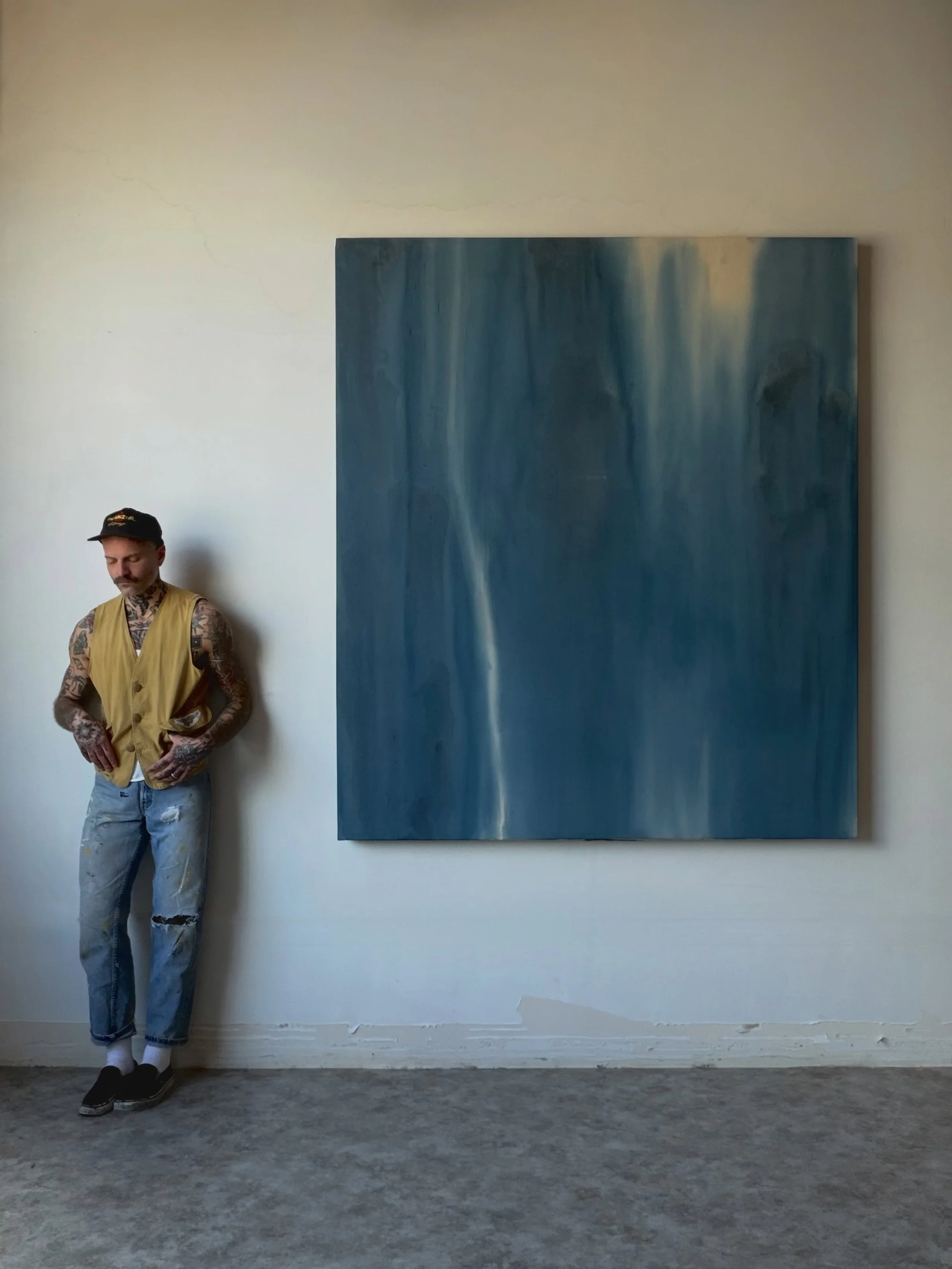 AVAILABLE. &ldquo;The Meeting Place&rdquo; 2026, 77&rdquo;x67&rdquo;

Liquid acrylic and distilled water on raw canvas.

&ldquo;The Meeting Place&rdquo; is a visual trip into duality, ego dissolution, highlighting things hidden just beneath the surfa