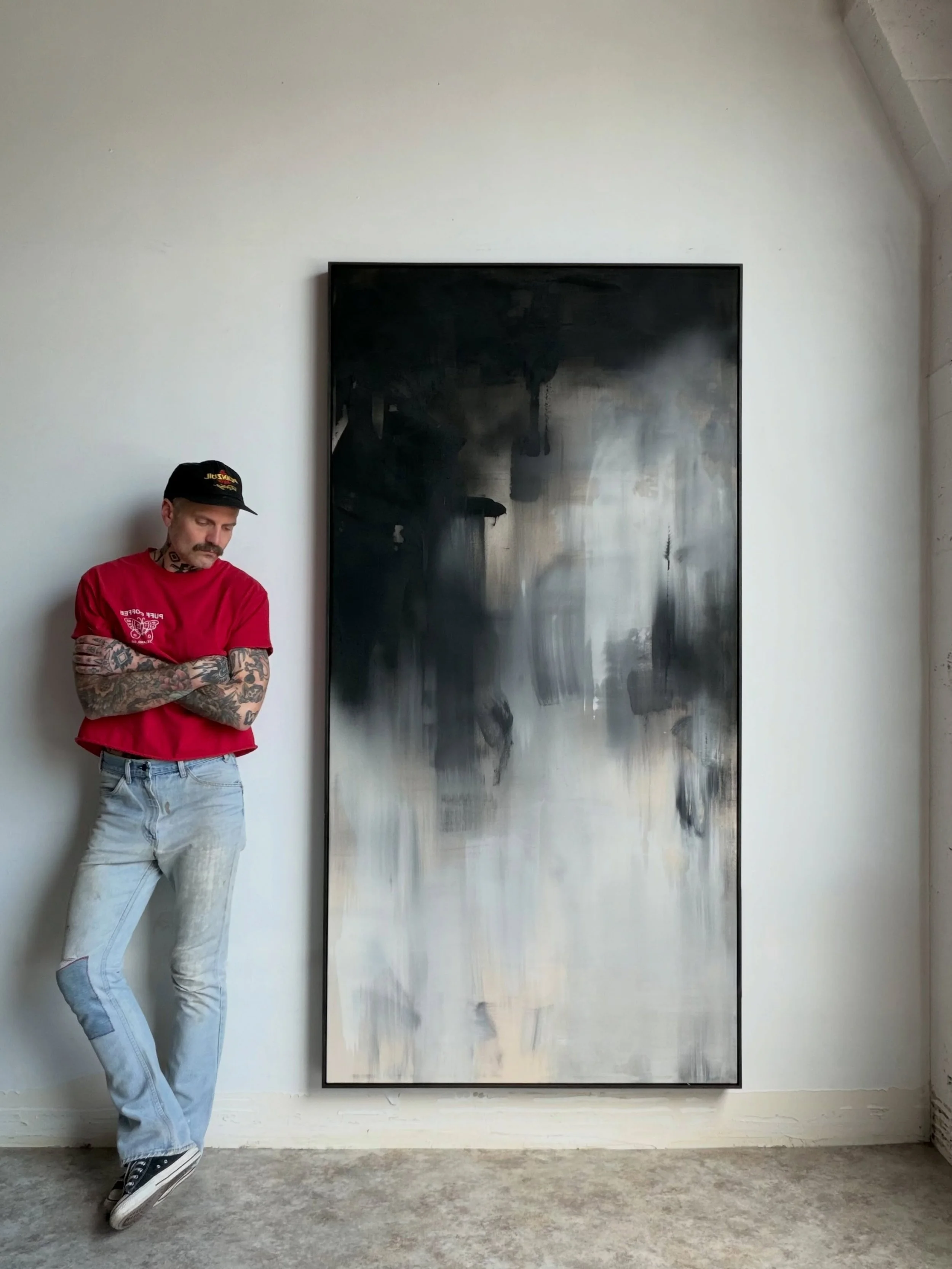 SOLD COMMISSION. &ldquo;Subtle Drift&rdquo; 2026, 84&rdquo;x42&rdquo;

Acrylic and distilled water on raw canvas.

&ldquo;Subtle Drift&rdquo;&nbsp;explores the deceptive nature of stability, embracing tension between static structure and inevitable c