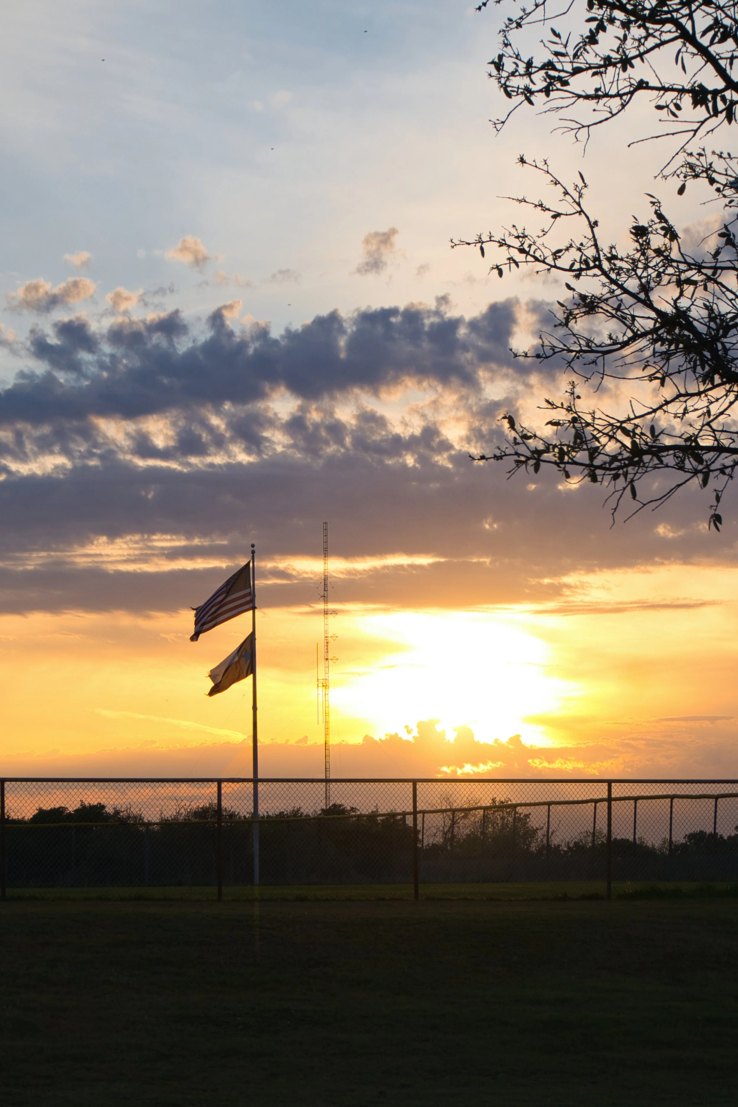 Flags at Sunset